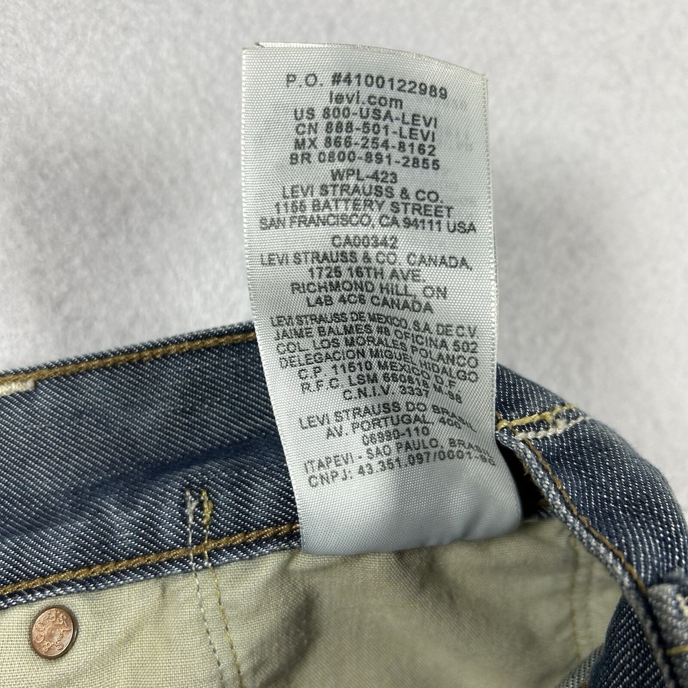 Levis Jeans Mens 32x30‎ Light Blue Denim Slim Straight Button Pockets Baggy Y2K - Picture 10 of 10